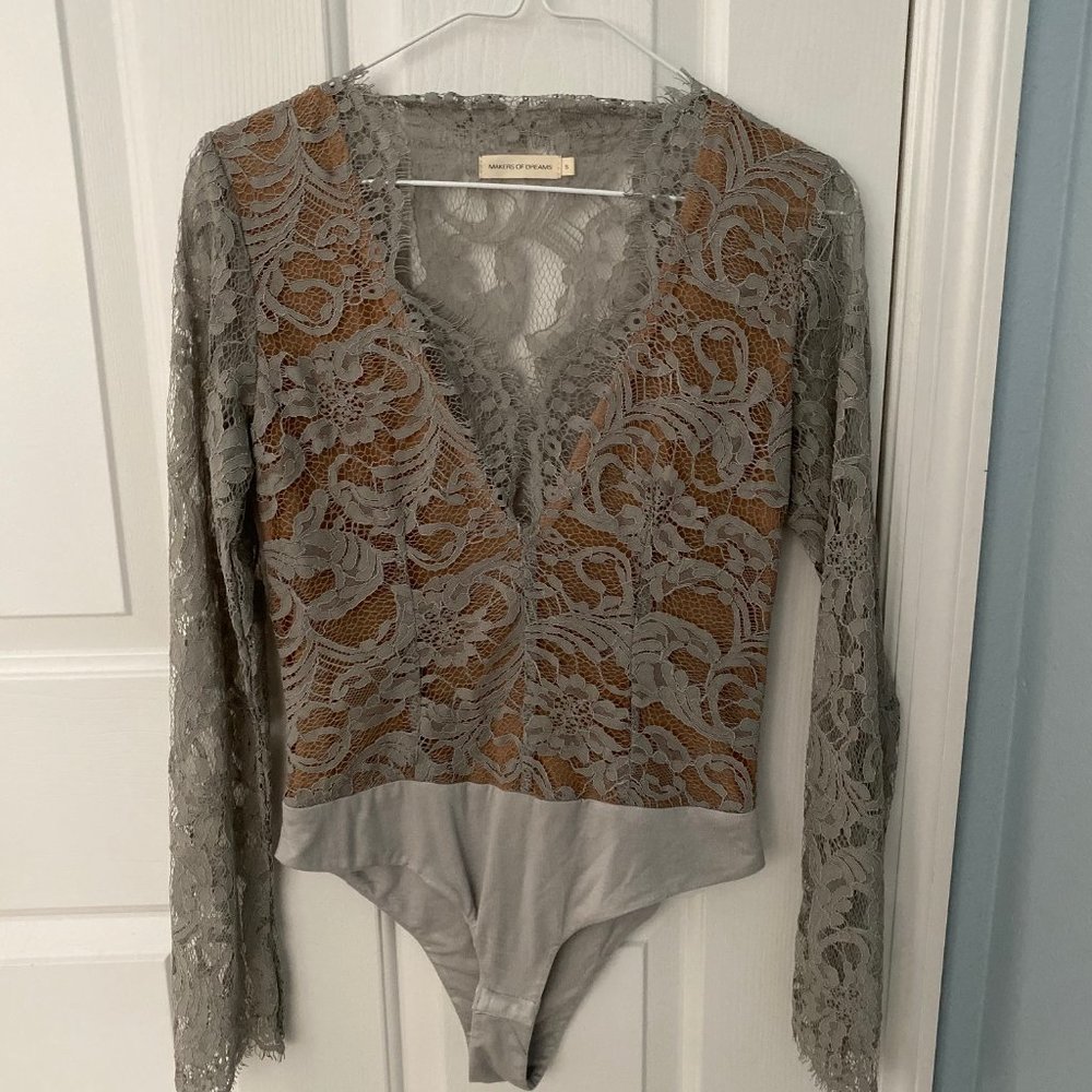 Lace bodysuit, new, sz. S